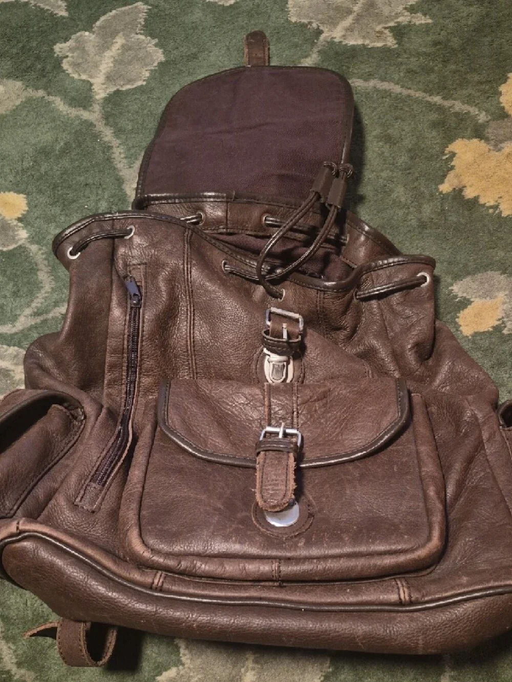 vintage leather backpack classic brown